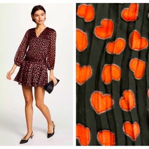 Alice + Olivia silk blend Tessie heart drop waist dress size 8